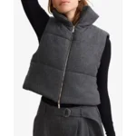 Lune Active Izzy Zip Up Vest Donkergrijs Dames Bomberjack