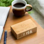 Gingko Flip Click Clock Bamboo  G003B11