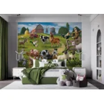 Poster behang Boerderijdieren 305 x 244 cm