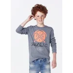 superzachte longsleeve met dubbelprint faded blue