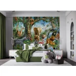 Jungle behang Flamingo XXL