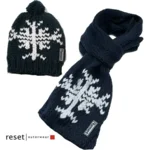 set muts en sjaal snowflake blue