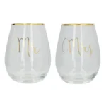 MR/MRS wijn glas set van 2