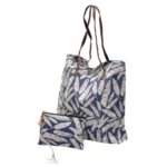 Go2Beach shopper / tassen set blue feathers