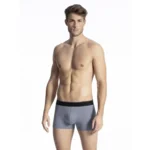 Calida Boxershort Heren: Cotton Stretch Daywear ( Licht grijs )