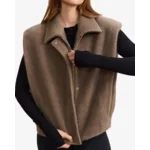 Lune Active June Vegan Mohair Vest Taupe Damesvest