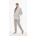 Gary Dames homewear met rits: Beige, Punto milano kwaliteit ( GARY.66 )