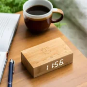 Gingko Flip Click Clock Bamboo  G003B11