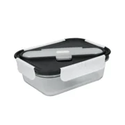 Built Mindful Glass 900ml Lunch Box - zwart