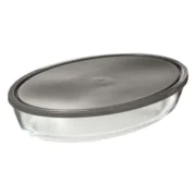 5Five Ovenschaal glas ovaal transparant met deksel 35 x 24 x 6.5 cm