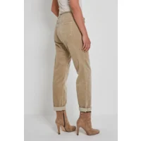 Para Mi Dames broek: Bobby, Vintage Corduroy, Beige Marble, ( Ribfluweel ) ( PARA.330 )