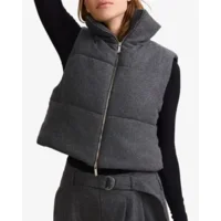 Lune Active Izzy Zip Up Vest Donkergrijs Dames Bomberjack