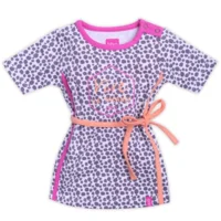 Beebielove Babykleding Meisjes Bruin Zomerjurkje Vive la vacance