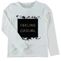 Tshirt NITLEISA, feeling casual (Creme wit)