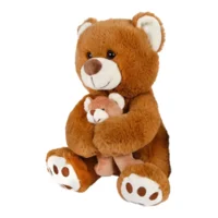 Take Me Home Knuffel Beer met Baby Pluche - Bruin, 25cm