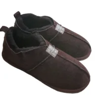 Heren pantoffels met schapenwol - grijs - laag model - maat 39 tot 46 39-40