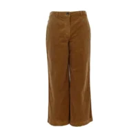 Signe nature Broek: Choco kleur, ribfluweel, knoop / elastiek ( Signe.1093 )