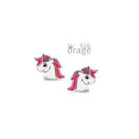 ORAGE KIDS OORBELLEN K2532 EENHOORN WIT ROZE