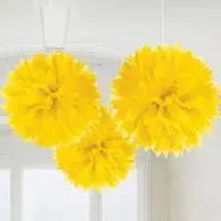 Gele DIY pompons - set van drie