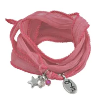 RAKHI zijden wikkelarmband Blush Pink