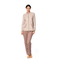 Egatex Homewear Dames: bruin / beige kleur, met rits ( EGA.438 )