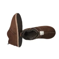 Heren pantoffels met schapenwol - bruin - laag model - maat 39 tot 46 39-40