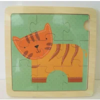 Houten puzzel - Poes - 9 stukjes