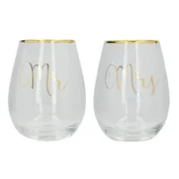 MR/MRS wijn glas set van 2