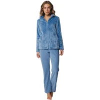 Pastunette homewear Dames: Blauw met rits, Velours ( PAS.49 )