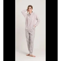 Gary Dames Pyjama : Punto Milano, pastel roze, Pied de poules 5( gary.110 )