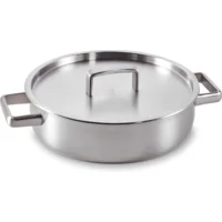 King  Sauteer 24 cm met inox deksel en zijgrepen