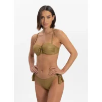 Cyell Dessert Glow strapless bikini in goudkleur