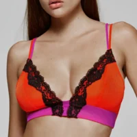 Sarda Bremer bralette in oranje, roze en zwart