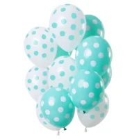 Ballonnen - Stippen - Mintgroen/ wit - 30cm - 12st.