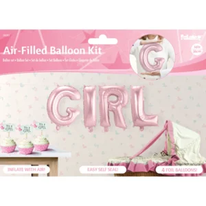 Folie Ballonnen Set Girl in het lichtroos - Letter hoogte 36 cm