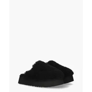 Ugg Maxi Curly Platform Zwart Damespantoffels