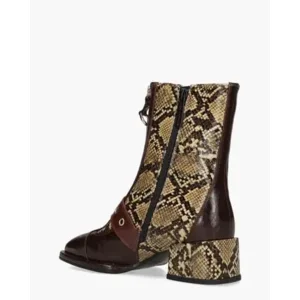 Noa Harmon Violeta Slangenprint/Donkerpaars Dames Enkelboots