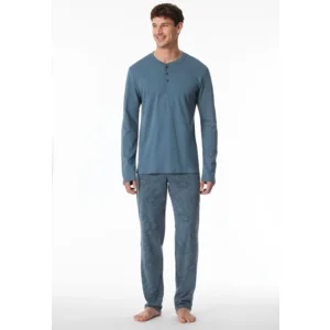 Schiesser – Fine Interlock – Pyjama – 182027 – Jeans Blue