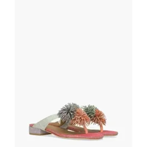 Kurt Geiger Pom Pom T-Bar Flat SDL Multicolor Damesslippers