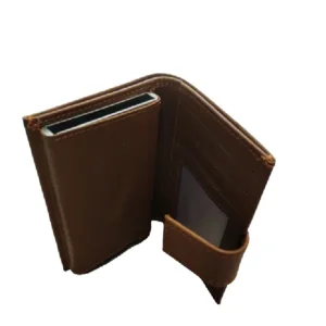 Portemonnee  met card holder automaat - cognac