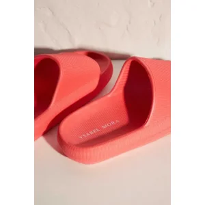 Ysabel Mora Slip On teenslippers in koraalrood