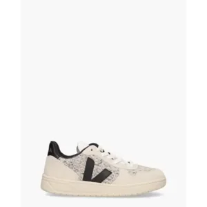 Veja V-10 Flannel Off-White/Zwart Damessneakers