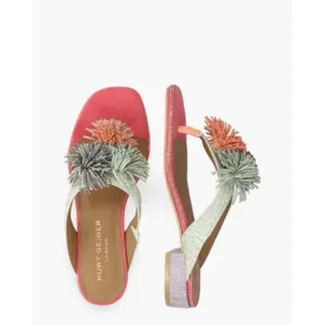 Kurt Geiger Pom Pom T-Bar Flat SDL Multicolor Damesslippers