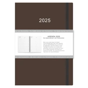 Agenda - 2025 - Thuiswerkagenda - Bruin - A5 formaat - 14,8x21cm