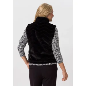 Frank Walder Bodywarmer: Zwart, bont jasje ( WAL.34 )