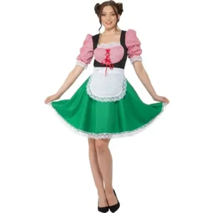 Kostuum - Dirndl - Jurk - Carolina - Zwart, wit, rood, groen - M