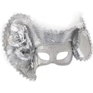 Oogmasker - Venetië - Met hoed - Zilver