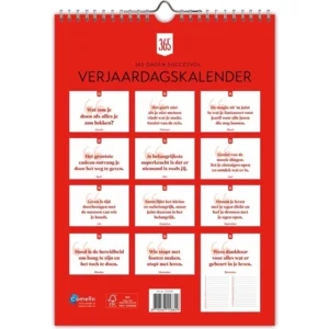 Verjaardagskalender - 365 dagen succesvol - 21x29,7cm