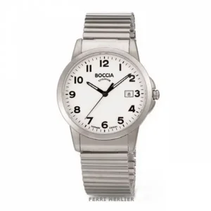 Boccia Horloge 604-19, anti-allergisch titanium, saffierglas