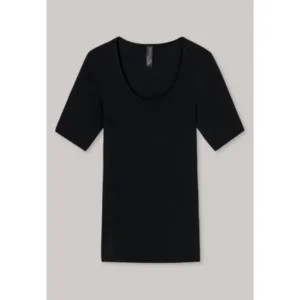 Schiesser Luxury Shirt 1/2 KM - 200764 - Black